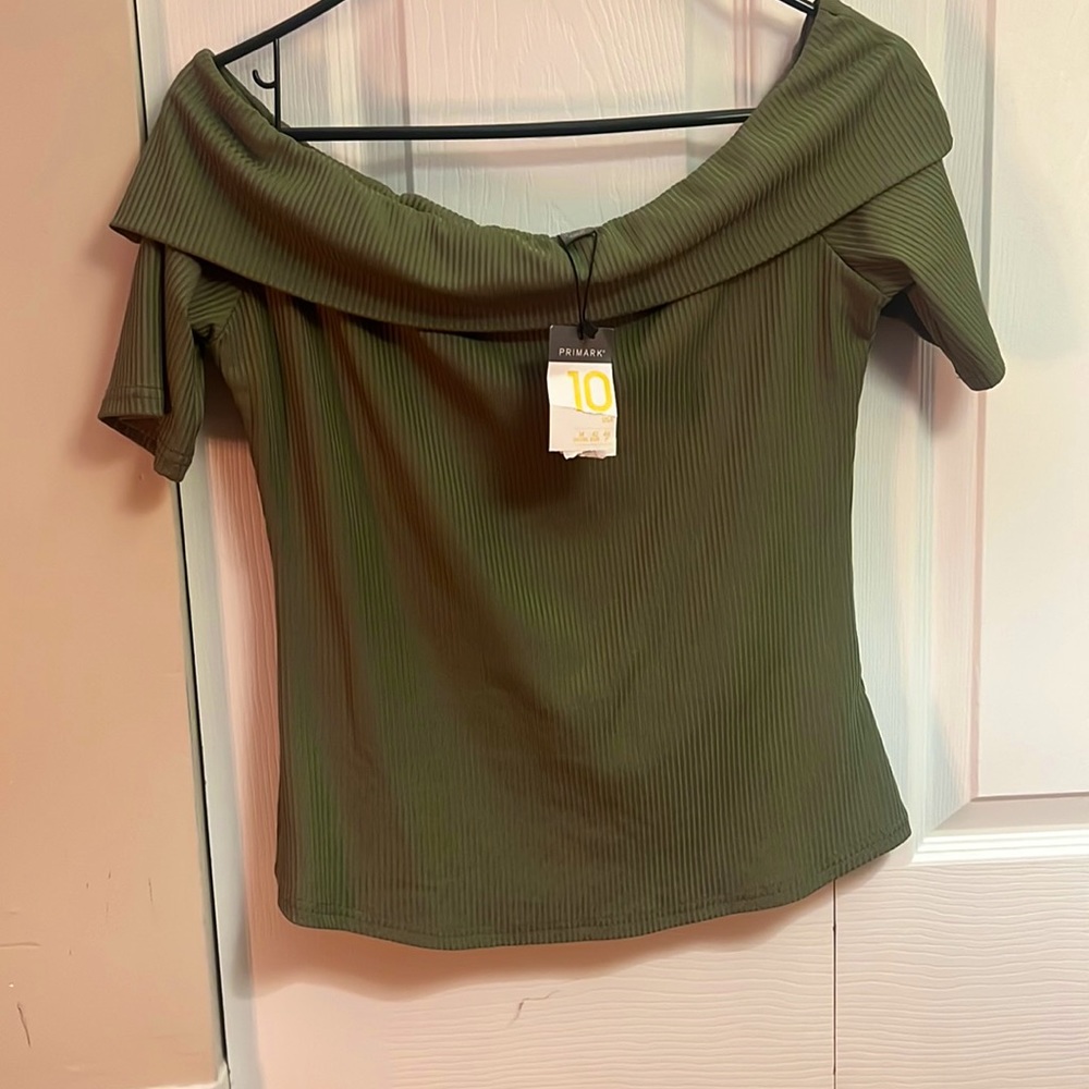 Green Off shoulder Shirt